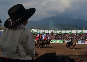 A young gaucho enjoys a rodeo near Santiago, Chile